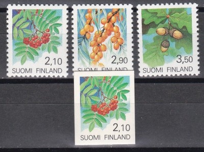 Finlanda 1991 - Flori și Fructe, 2 Serii (seria NDT - autoadezivă), MNH foto