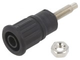 Soclu Banană 4mm 32A 1kV Negru pentru Panou