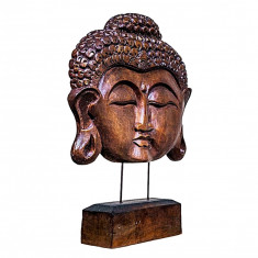 Stand din lemn sculptat Indian Serenity Buddha, L