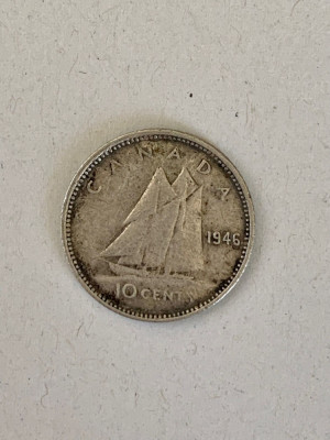 Moneda argint - 10 CENTI - 10 CENTS - 1946 - Canada - KM 34 (147) foto