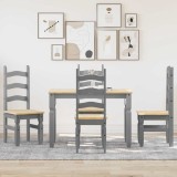 Gossi set de sufragerie din 5 piese panama din lemn masiv de pin gri