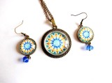 set bijuterii sticla cu mandala 33001