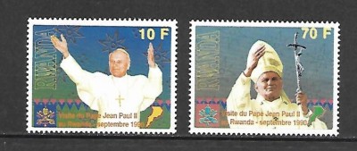 RWANDA 1990 PAPA IOAN PAUL II COTA MICHEL 18 EURO foto