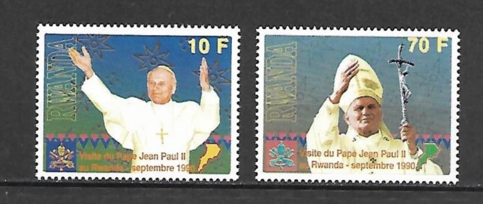 RWANDA 1990 PAPA IOAN PAUL II COTA MICHEL 18 EURO