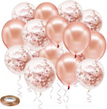 Baloane din latex confetti Re Gold, pachet de 50 de baloane pentru ziua de naște, Oem