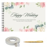 Set album foto pentru nunta, GuestBook, pix si dubluadeziv inclus, Format A4 landscape, 25 file negre