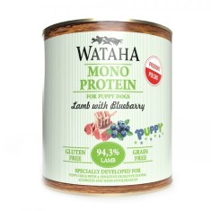 Conserva Wataha MONO PROTEIN Puppy, 94, 3% Carne, Cu Miel, Afine Si Sfecla, 800g