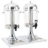 vidaXL Dozator dublu de suc din oțel inoxidabil 2 x 8 L