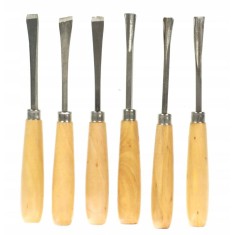 Dalti sculptura lemn, set 6 buc, 16.5 cm, Drel foto