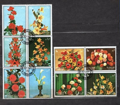 SHARJAH 1972 - FLORA. FLORI. COLITE STAMPILATE, EW13 foto