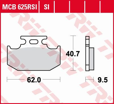 Set placute frana TRW MCB625SI &amp;ndash; Kawasaki KX-KLX 125-250cc &amp;ndash; Suzuki RM&amp;ndash;RMX&amp;ndash;DR 125-350cc &amp;ndash; Yamaha FZR&amp;ndash;DT-WR 50-600cc foto