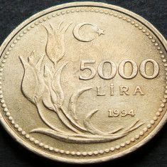 Moneda 5000 LIRE - TURCIA, anul 1994 *cod 3651 = LUCIU de BATERE = A.UNC