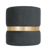 Taburet Ring, fix, rotund, material textil, gri + auriu, 38 x 38 x 40 cm