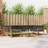 vidaXL Set de canapele de exterior cu pernă 5 pcs Alb și antracit 3386126