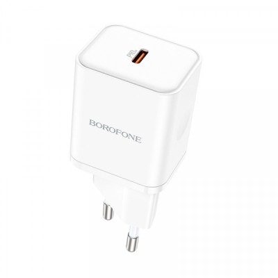 Incarcator Retea Borofone BN6 Field, 20W, 3A, 1 x USB-C, Alb foto