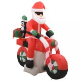 Cumpara ieftin Mos Craciun pe motocicleta gonflabil, LED, IP44, 160 cm