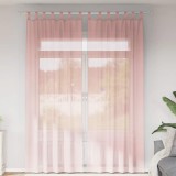 Gossi perdele voile cu buzunare pentru bare 2 buc roz
