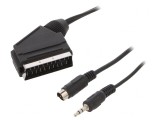 Cablu Audio-Video 10m DIN, Jack 3.5mm și SCART, Gembird