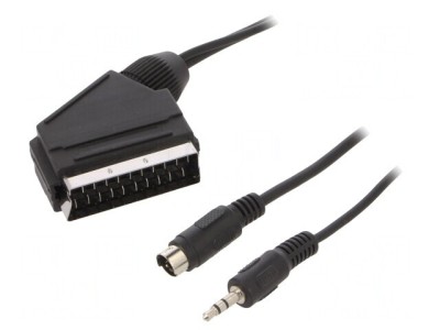Cablu Audio-Video 10m DIN, Jack 3.5mm și SCART foto