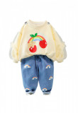 Compleu Cute Bear Bluza si Blugi, Fete, 2 Ani, 3 Ani, 4 Ani, Galben