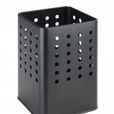 Suport pentru ustensile bucatarie, Wenko, Silio Black, 11.5 x 16.5 x 11.5 cm, metal, negru