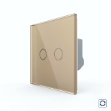 Cumpara ieftin Intrerupator dublu cu touch si revenire Livolo, seria noua, auriu