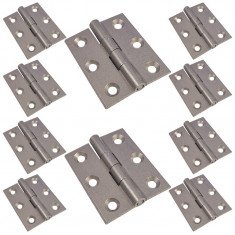 Balama din aluminiu, dreapta, pentru usa, saten, 40 x 50 mm, 10 buc / set