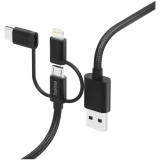 Cablu Incarcare 3in1 Hama USB-A, Micro USB, USB-C, Lightning, 1.5m, Negru, Universal