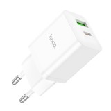 Incarcator Retea Hoco N28, Fast Charging PD20W, 2xUSB, Alb