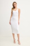 Armani Exchange rochie culoarea alb, midi, mulată, XW000820 AF13729
