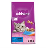 Whiskas hrana uscata pentru pisici adulte cu Pui, Vita sau Peste 14 kg Peste