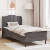 vidaXL Cadru de pat cu headboard Gri 90 x 200 cm Piele artificială 3415139