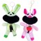 Breloc cu 2 figurine Critters: Piggy și Hoppy, roz și verde, 20cm