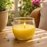 Lumanare cu Citronela in Pahar din Sticla, 120g, Galben, CMCLASS