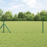 Gard Hexagonal vidaXL Verde 0.6x10 m Oțel, St&acirc;lpi Gard vidaXL 7 buc Verde &Oslash;32 mm 100 cm Oțel Zincat