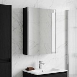 vidaXL Dulap cu oglindă pentru baie Stejar Negru 53,5 x 15,5 x 70 cm 889232