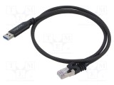 Cablu USB 3.0 LOGILINK USB A - RJ45 Cat6 1m negru S/FTP nichelat
