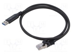 Cablu USB 3.0 LOGILINK USB A - RJ45 Cat6 1m negru S/FTP nichelat