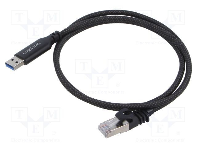 Cablu LOGILINK USB 3.0 USB A - RJ45 Cat 6 3m negru nichelat S/FTP
