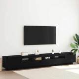 VidaXL Cabinet TV cu LED-uri Stejar Negru 260x35x40 cm Lemn prelucrat