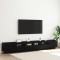 vidaXL Cabinet TV 3 pcs Negru 260 x 35 x 40 cm Lemn compozit 3333064