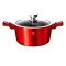 Oala Berlinger Haus 4.5 L din aluminiu turnat cu capac sticla &ndash; Burgundy