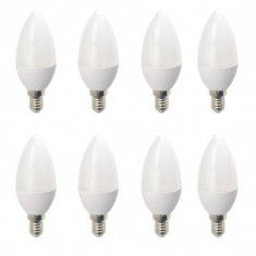 Set 8 Becuri LED Drimus E14 6W lumina rece DL-6062