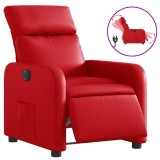 Cumpara ieftin Fotoliu rabatabil electric, rosu, piele ecologica