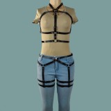Eross set Belts Top and Suspenders S/M Black