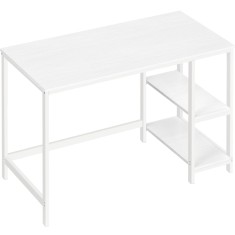VASAGLE Birou cu 2 rafturi stanga sau dreapta, stil industrial, 60x120x76 cm, alb Household NewTrend foto