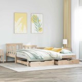 VidaXL Pat de zi cu extensie și sertare fără saltea, 90x190 cm