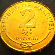 Moneda exotica 2 RUFIYAA - I-le MALDIVE, anul 2007 *cod 2920 = UNC