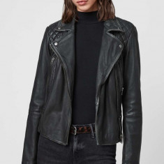 AllSaints geaca ramones de piele femei, culoarea negru, de tranzitie