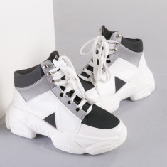 Pantofi sport dama Hista alb cu negru foto